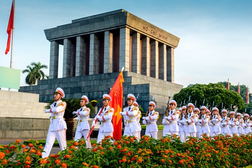 Ba Dinh square  and Ho Chi Minh Mausoleum