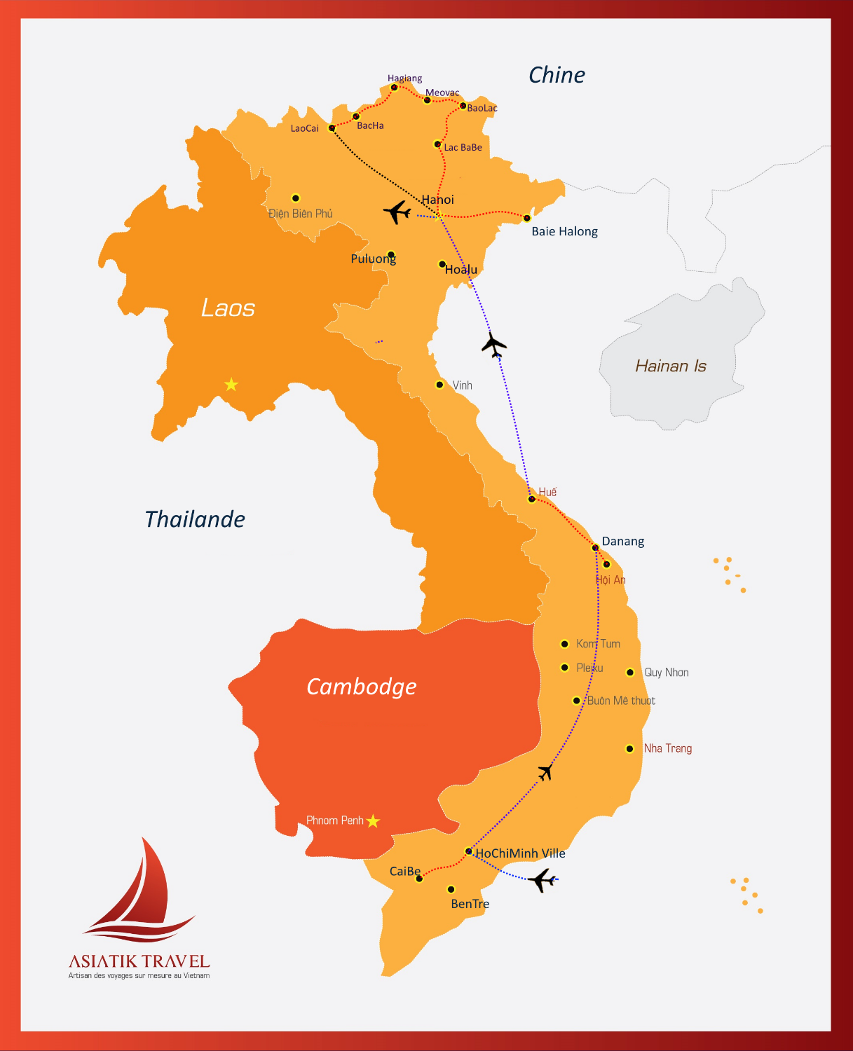 Carte du Vietnam ( Mosaique de la culture)