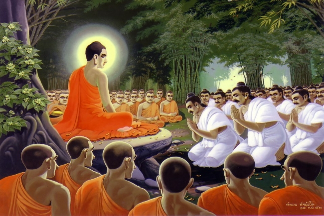 Buda enseña a sus discipulos