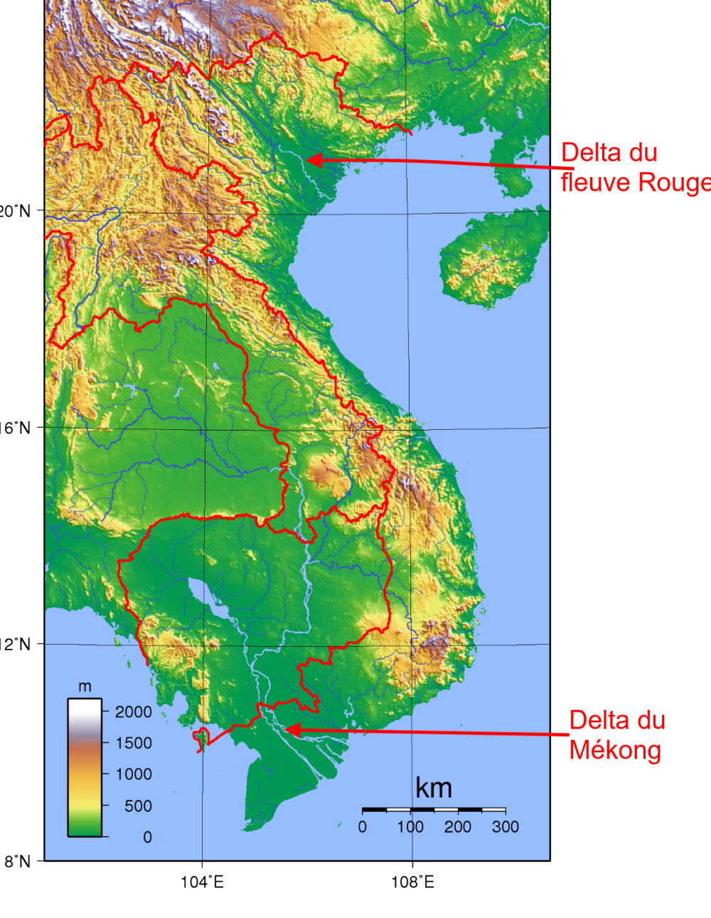 Carte géographique du Vietnam