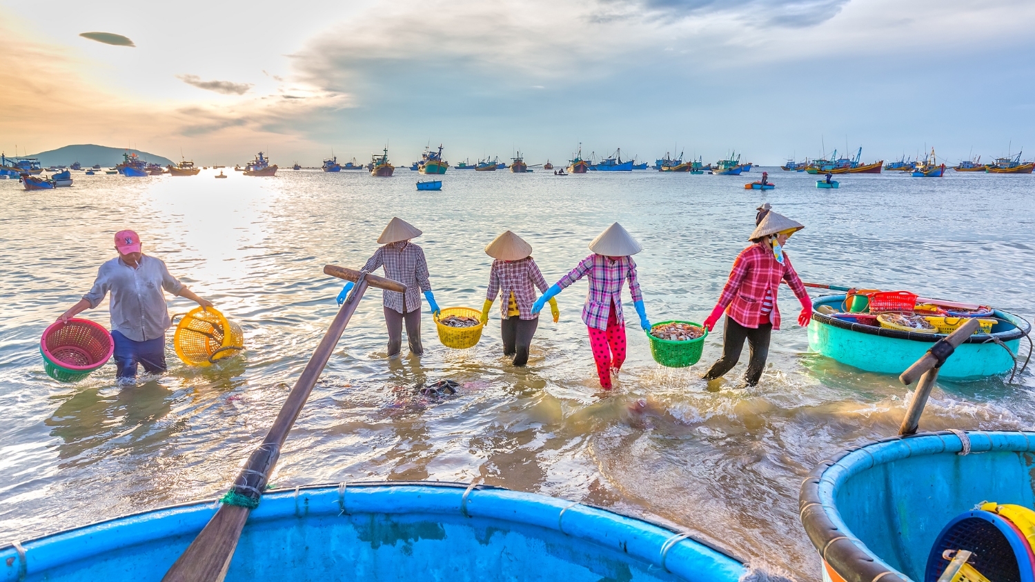 Vida diaria de los pescadores a Mui Ne