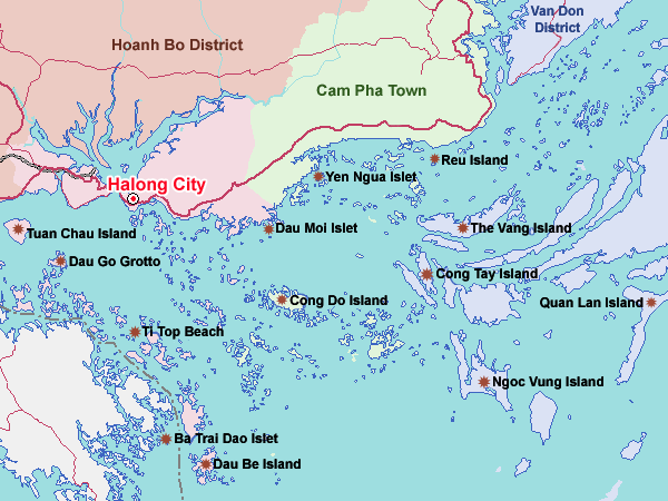 Voyage au Vietnam, Carte de la baie Halong