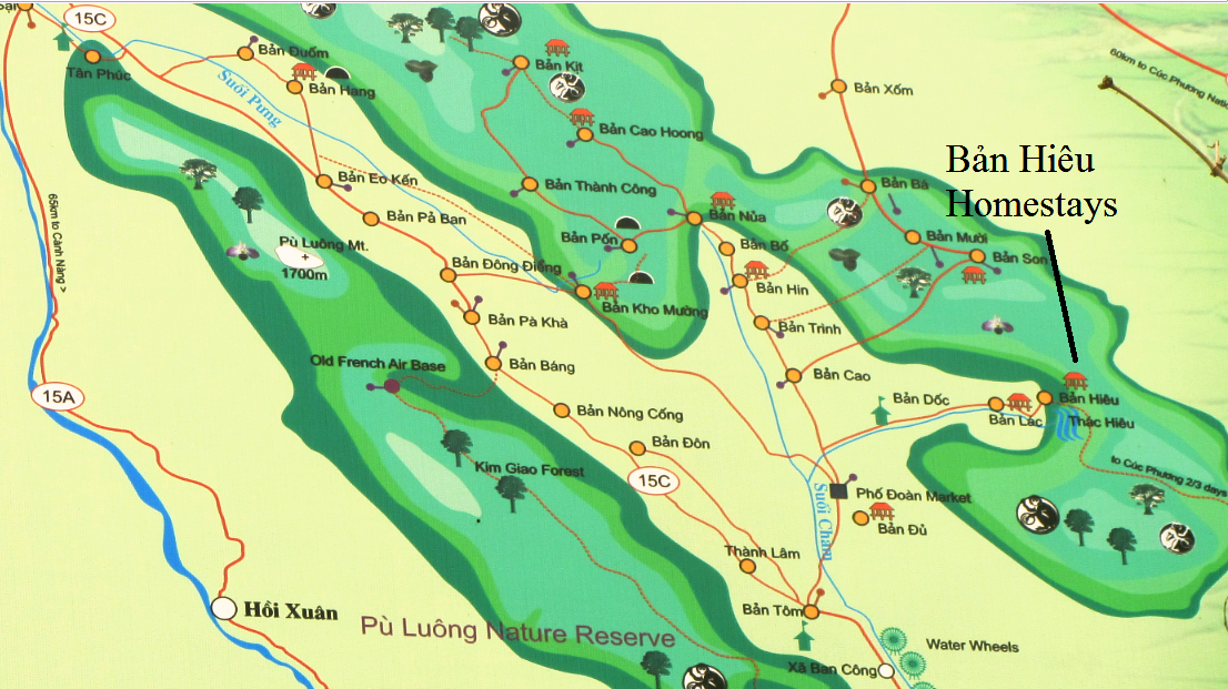 carte de la reserve naturelle Pu Luong