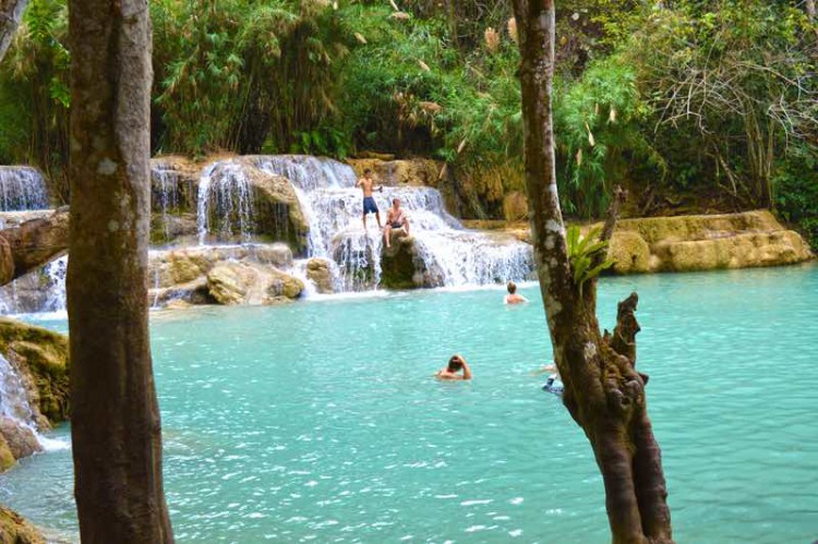 Baignade dans la chute