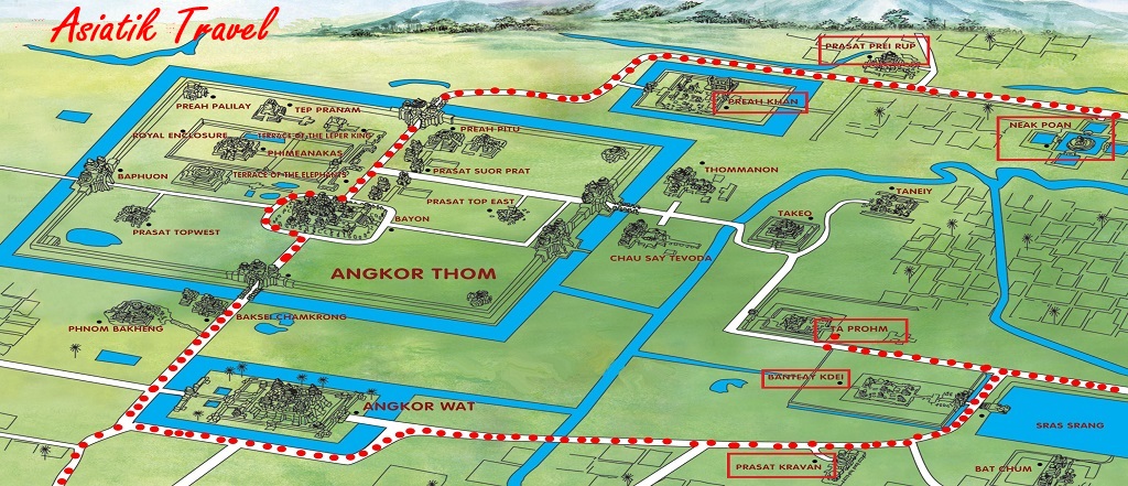 Plan des temples d'Angkor